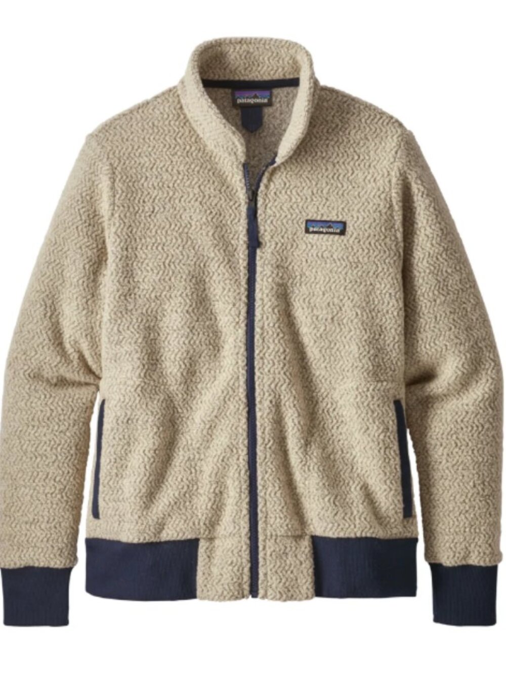 Patagonia W's Woolyester Fleece Jacket Oatmeal Heather Full Zip Wool Size Small